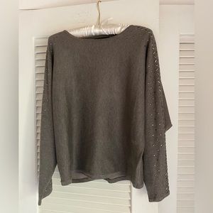 Joan Vass Sweater.  Size L.  Never worn.  Nice beaded detail on sleeves.